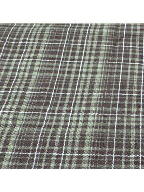 Black & Green Plaid Cotton Fabric Piece 19x32" Sewing Quilting Crafts